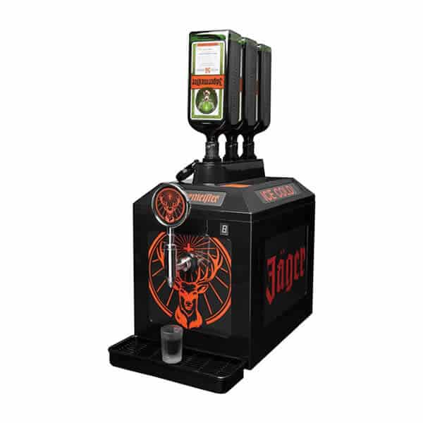 Jagermeister tap dispensing machine with botles and shot glass