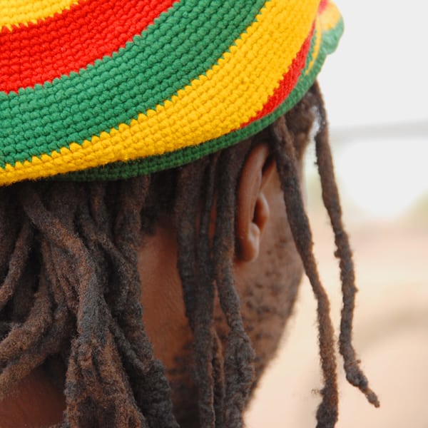 Rastafarian singing reggae karaoke