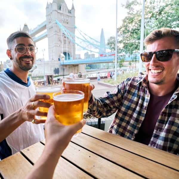 Pubs and bars karaoke hire enjoying a pint by the Thames